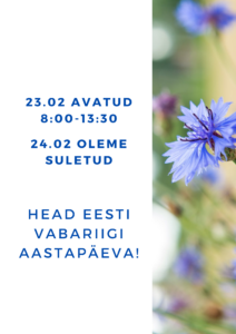 Lahtiolekuajad Vabariigi aastapäeval